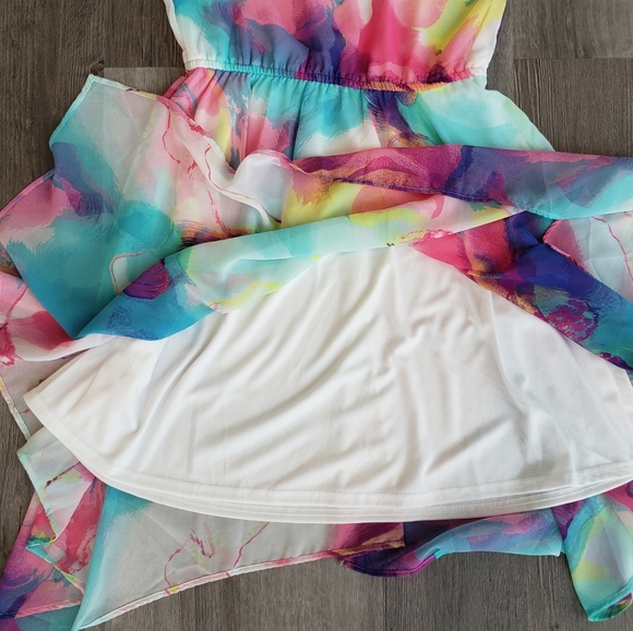 Children's Place Mommy, & Me Watercolor Matching Cold Shoulder Hanky Hem Dress - Picture 5 of 10